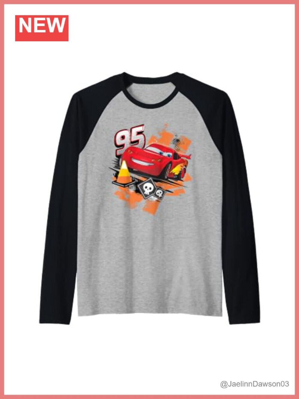 Disney Pixar Cars Halloween McQueen Raglan Baseball Tee